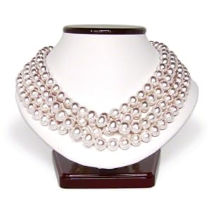 HinsonGayle DIVA Collection Handpicked Ultra-Iridescence 8.5-9.0mm White Cultured Circlé Baroque Pearl Rope Necklace (82 Inches) {{{GET A FREE NECKLACE WITH COUPON, SEE DETAILS BELOW}}}