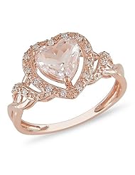 10k Rose Gold Morganite and Diamond Ring (0.1003 Cttw, G-H Color, I2-I3 Clarity)