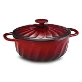 Paula Deen 3.5 Quart Porcelain Covered Round Casserole, Burgundy
