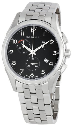 Hamilton Men's H38612133 Jazzmaster Thinline Chrono Black Dial Watch