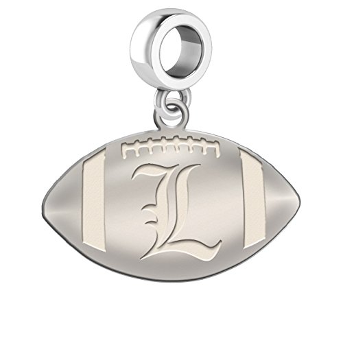 University of Louisville Cardinals Sterling Silver Football Cut Out Drop Charm Fits All European Style Charm Bracelets