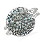 Large Oxidized Round Turquoise Cuff Bracelet 41bwLJvlPBL. SL160 Large Oxidized Round Turquoise Cuff Bracelet
