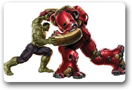 Shock shocking Hulk VS Ironman Custom Non-Slip Machine Washable Decor Bathroom Indoor/Outdoor Doormat (.".") 15.7-inch By 23.6-inch