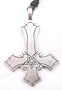 Inverted Cross Pentagram Pewter Pendant Necklace