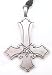 Inverted Cross Pentagram Pewter Pendant Necklace