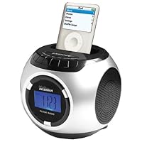 Sylvania SIP292 iPod Dock Clock Radio with AM FM Tuner and Alarm Clock Display (Silver)