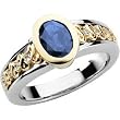 14K Two-Tone Gold Iolite and Diamond Ring