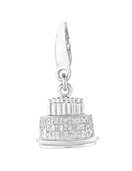 Sterling silver 0.09ct TDW Diamond Birthday Cake (Charm)