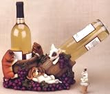 Drunk Puppies in Vineyard Dog Double Wine Bottle Holder with Stopper