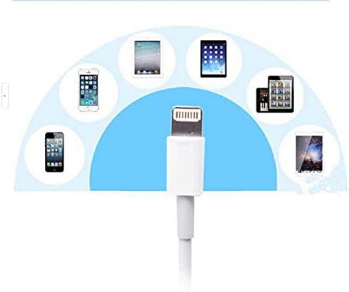 FSH Tech High Quality Certified And Tested Apple iPhone 5/5S/5C 8-pins Lightning Cable to USB 6ft/2m Also Compatible With iPad Mini/Air/4 iPod Touch. Full Satisfaction Guaranteed (White)