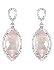 14K Yellow Gold - Halo-Styled Marquise Shape Dangle Earrings