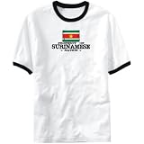T-Shirt Ringer White  Property Of Surinamese Nation / Flag Transfer  Suriname Country