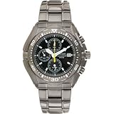 Pulsar Mens Tech Gear Alarm Chronograph Black Ion Stainless steel watch PF3663 by Pulsar