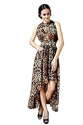 Asymmetric Sleeveless Leopard Print Prom Dress 