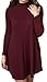 POGT Women's Sexy Long Sleeve Knitted Casual A-Line Sweater Dress with Pockets