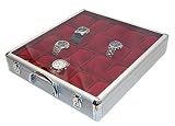 Uhrenkoffer für 20 Uhren Aluminium Großuhrenbox 1354