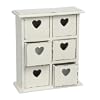 Wooden Sweetheart Distressed White Chest of Six Drawers