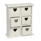 Wooden Sweetheart Distressed White Chest of Six Drawers