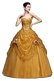 Efashion Women's Senior Prom Cocktail Pageant Quinceanera Dress Color Gold Size S