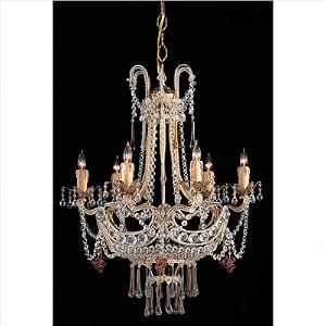 Paris Flea Market Candle Chandelier in Gold Leaf by Crystorama