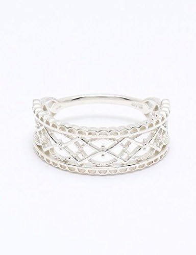NOJESS Silver Wide lacy pinky ring US size 2.5 New