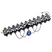 Yazilind Lace Gothic Lolita Blue Glaring Crystal Rose Tassel Chain Choker Necklace 12in