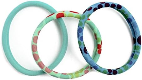 Jane Tran Set of 3 Groovy Polka Dot Pony Tail Holders in Blues & Greens
