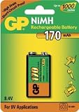GP PP3 9V NiMH 8.4v 170mAh rechargeable battery
