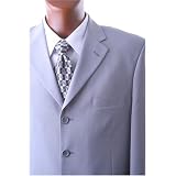 Men's Single Breasted 4 Button Gray Dress Suit