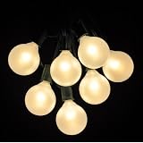 Buy 100 Foot Globe Patio String Lights - Set of 100 G50 White Pearl Bulbs with Green... by Hometown Evolution Inc.