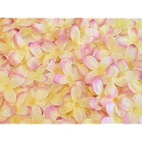 Silk 4-Petal Flowers Confetti (400 flowers per bag) - Yellow/Pink