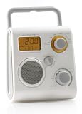 Aquabourne - Radio FM de douche. Peut être utilisée comme lecteur MP3. Peut être suspendue au mur.