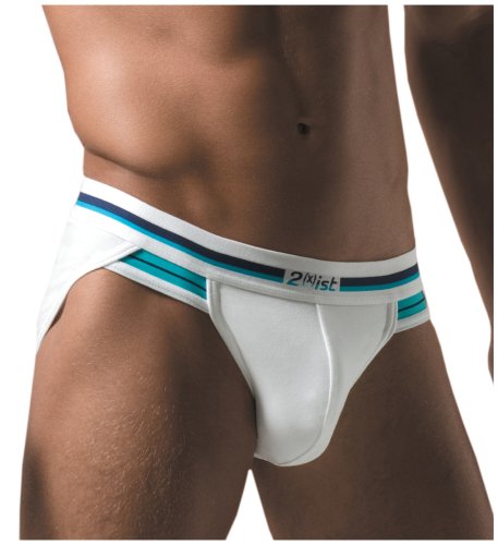 2(x)ist Men s Track Sport Brief, White, X-Large
