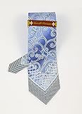 Phat Farm - Phat Farm Blue and Silver Chevron Squiggle Tie