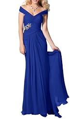 Sexy Chiffon Cocktail Off the Shoulder Evening Dress 