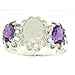 Sterling Silver Ladies Opal and Amethyst Ring title=