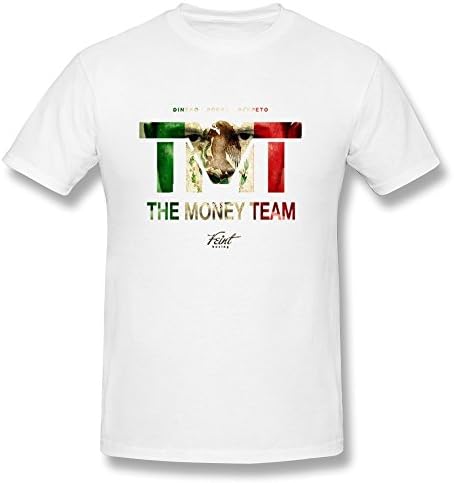 FAFA Men's The Money Team Mayweatiher Cotton Round Collar T Shirt,XL,White