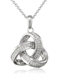 Sterling Silver Diamond Pendant Necklace (1/10 Cttw, I-J Color, I2-I3 Clarity), 18 Inch