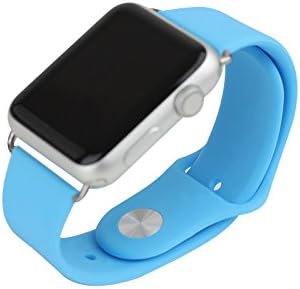 Apple Watch Band, Foreginx 2 Pcs 42mm Silicone Strap Wrist Band Replacement Metal Clasp for Apple Watch All Models 42mm (Sapphire)