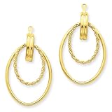 14k Polished Double Hoop Earring Jackets