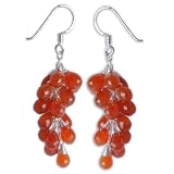 Sterling Silver Carnelian Gemstone Earring 2 Inches ~ ShalinIndia