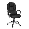 Amstyle Matera Drehstuhl / Chefsessel, Leder schwarz