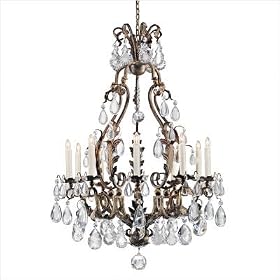 Contessa Ten Light Candle Chandelier in Spanish Gold by Fredrick Ramond