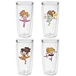 Cute Ballerinas (CAU) 16 oz Insulated Beverage Tumblers Set, Clear (4 designs)