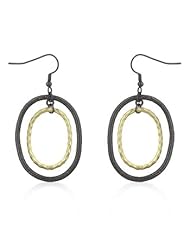 Two-Tone Textured Oval Hoops