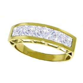 Genuine Channel Set Aquamarine 14k Gold Ring by