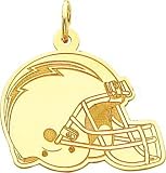 14K Gold NFL San Diego Chargers Football Helmet Charm