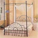 IMAGE OF Black Iron Canopy Queen Bed - Coaster 2963Q