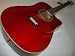 Kona K1 Series Acoustic/Electric Dreadnought Guitar, D'Addario Strings, Trans Red