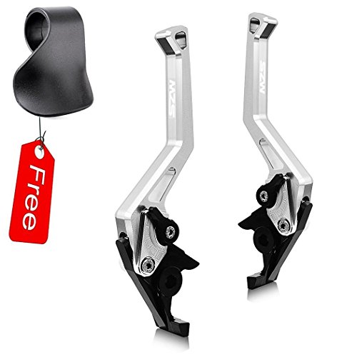 MZS Adjustment Brake Clutch Levers for Moto Guzzi V7 Racer 2011-2015,V7 Classic 2008-2016,V7 Stone/Special 2013-2016,V9 Bobber/Roamer 2016,Breva 750 2004-2009-Silver